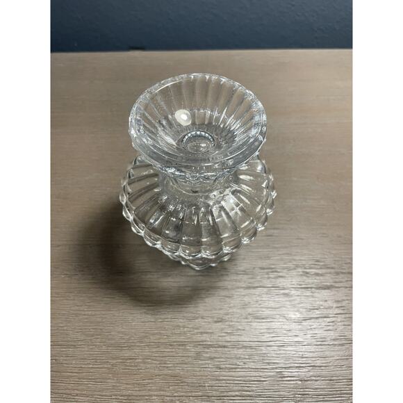 Partylite clear glass Quilted Diamond 2 part candle holder - Picture 3 of 6